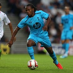 Shaquille Coulthirst playing for Spurs XI