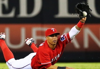 Leonys Martin is already a defensive whiz for the Rangers in center field.