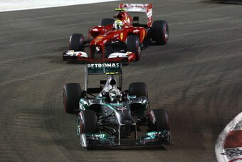 Mercedes heads Ferrari in the fight for second Mercedes heads Ferrari in the fight for second