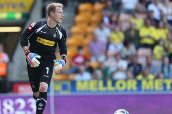 NORWICH, ENGLAND - AUGUST 11:  Marc-Andre Ter Stegen of Borussia Monchengladbach in action during the pre season match between Norwich City and Borussia Monchengladbach at Carrow Road on August 11, 2012 in Norwich, England.  (Photo by Pete Norton/Getty Im