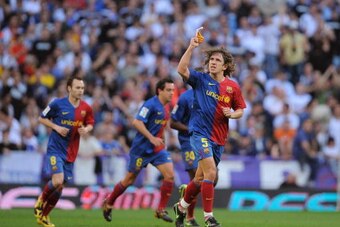 Xavi's free-kick to Carles Puyol was delivered on a plate for the captain to power home.