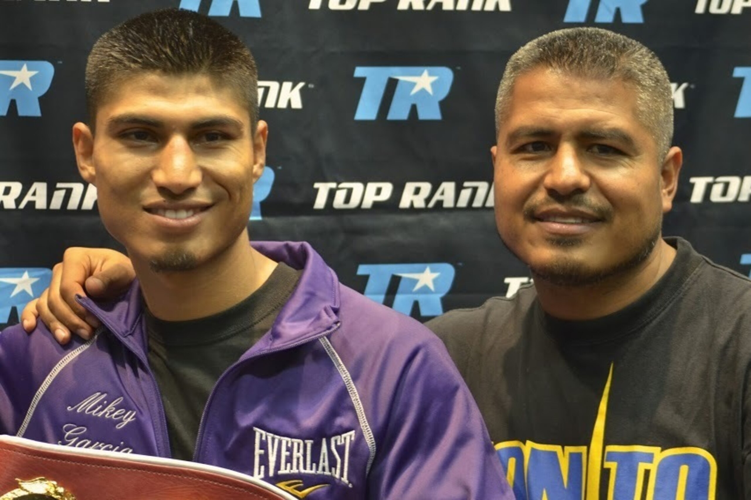 Mickey Garcia with trainer (and brother) Robert.