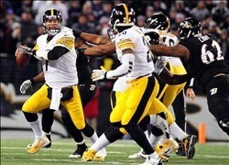 Roethlisberger extended a number of plays and created problems for the Ravens defense.
