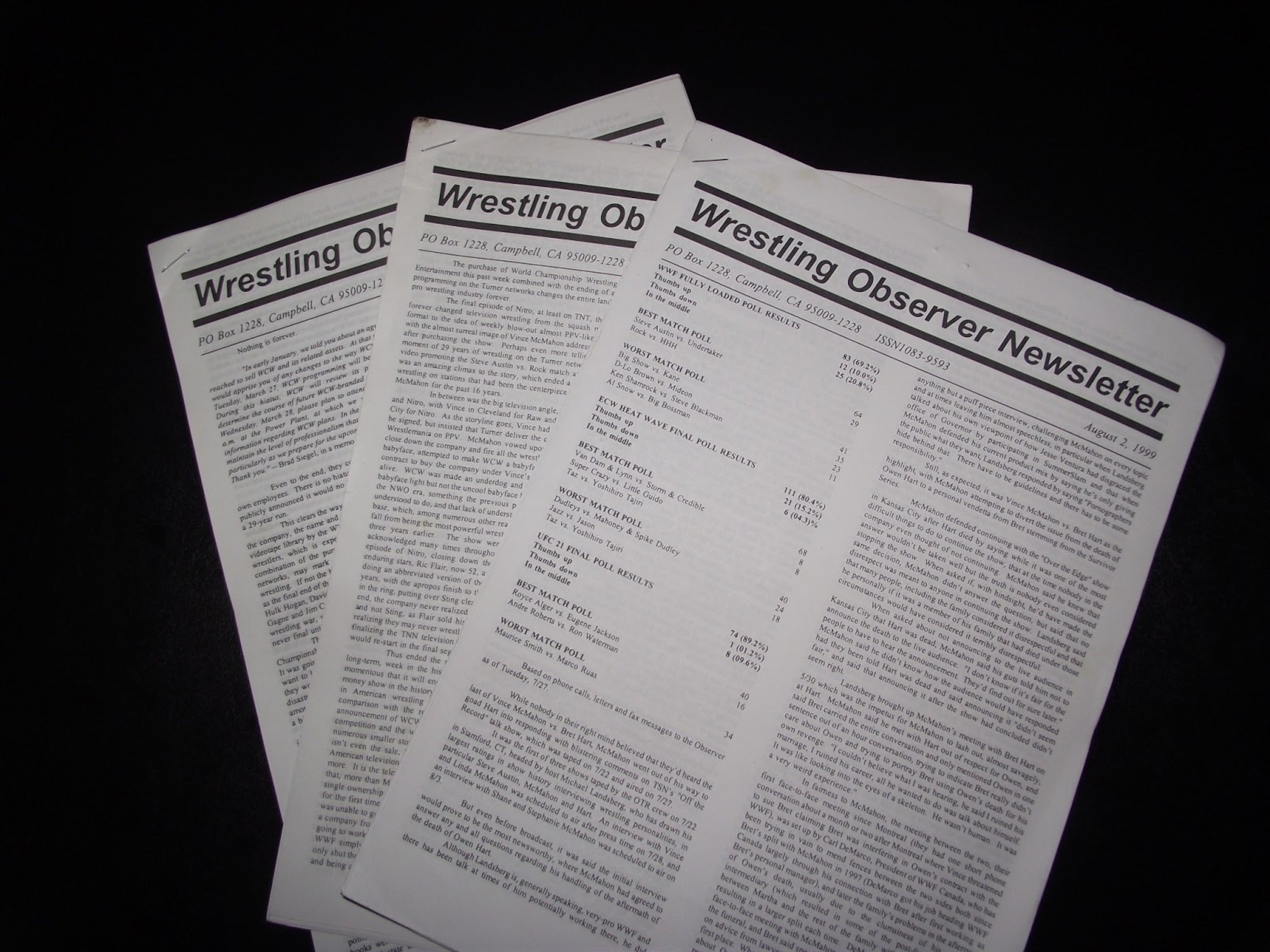 Wrestling Observer Newsletters