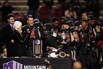 Fresno State defeated the Utah State Aggies to become the 2013 Mountain West Conference champions on Dec. 7.