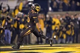 Mizzou running back Henry Josey celebrates after the biggest touchdown of his career, the one that beat Texas A&M.