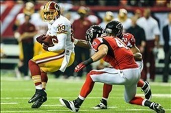Santana Moss was one of five wide receivers to catch a pass.