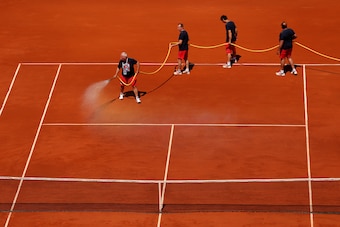 Grounds crew at the 2013 French Open.