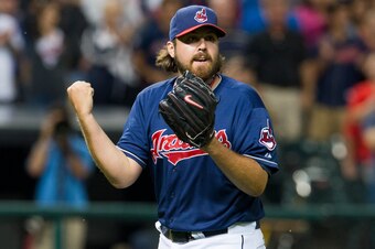 Chris Perez's career as a closer is on hold while he pitches in a setup role for the Dodgers.