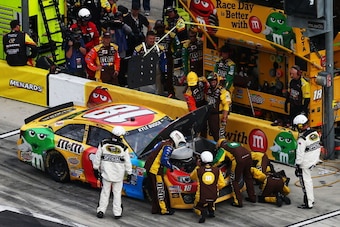 Engine trouble ended Kyle Busch's Daytona 500 in 2013.
