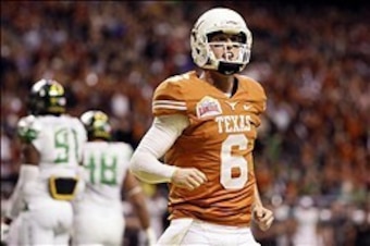 Geoff Swaim's two drops did not help Case McCoy (pictured) overcome his first-half struggles.