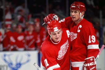 Sergei Fedorov (left) and Steve Yzerman (right) were the biggest showstoppers Detroit had during their multiple Stanley Cup runs in the '90s.