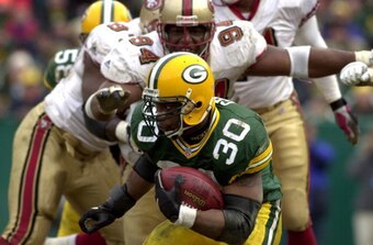 Ahman Green helped the Packers to victory in the 2001 playoffs.