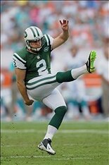 Dec 29, 2013; Miami Gardens, FL, USA; New York Jets kicker Nick Folk (2) kicks a field goal against the Miami Dolphins during their game at Sun Life Stadium. Mandatory Credit: Steve Mitchell-USA TODAY Sports