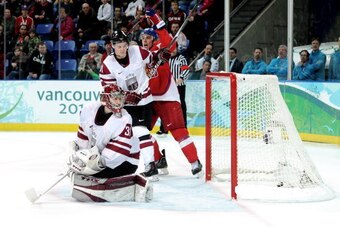 Edgars Masalskis is an experienced goalie for Latvia.