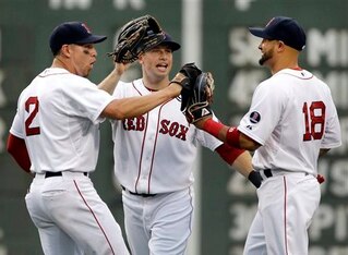 With Ellsbury (left) gone, how will outfielders Daniel Nava (center) and Shane Victorino (right) supplement the offense?