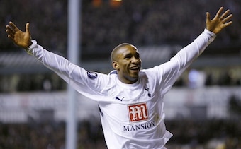 Defoe scored his first European goals for Spurs in the UEFA Cup against Dinamo Bucharest.