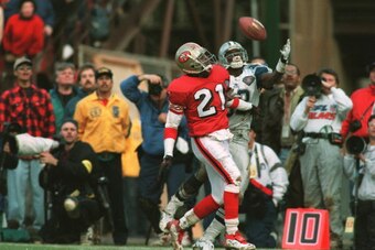 Deion Sanders helped the 49ers defeat Dallas in the NFC Championship one year before he joined the enemy Cowboys.