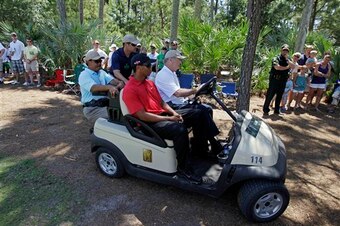 Tiger Woods has left golf courses a few times this way.
