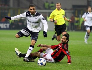 Aaron Lennon on one of his finest nights, in the San Siro in 2011.