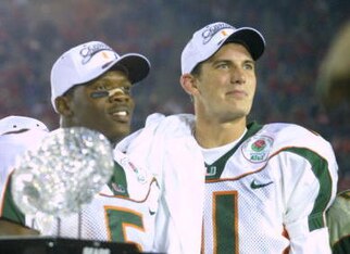 Andre Johnson, Ken Dorsey and a national championship trophy. Any questions?