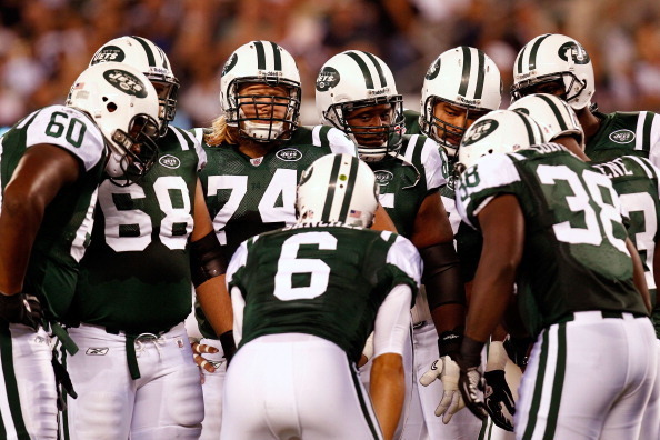 No. 60 D'Brickashaw Ferguson and No. 74 Nick Mangold began protecting Jets' quarterback in 2006.