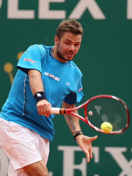 Always looking balanced on the clay, Stanislas Wawrinka at Monte Carlo, 2013.