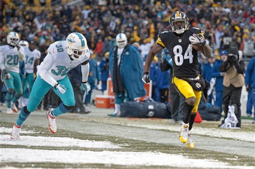 Antonio Brown was inches away from scoring a miraculous touchdown against the Dolphins.