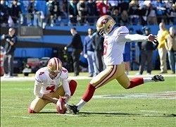 Phil Dawson converted 32 of his 36 field goal attempts.