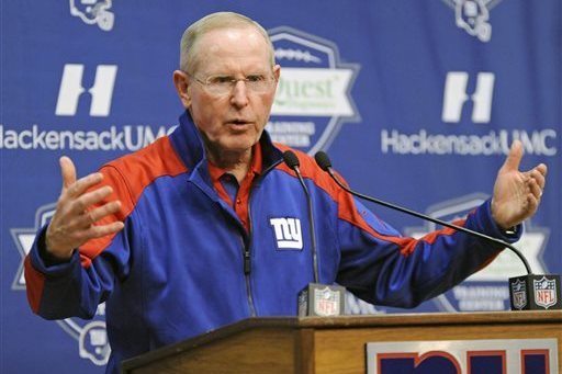 HC Tom Coughlin addresses the media.