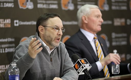 Browns CEO Joe Banner (left) and owner Jimmy Haslam (right)