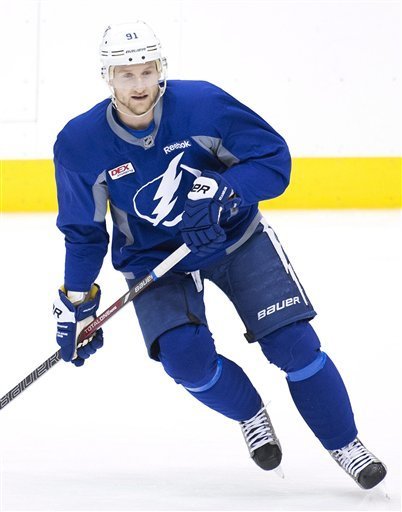 Stamkos is skating and taking light contact in practice, but it is still blurry as to when he will return.