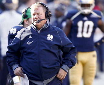 Notre Dame head coach Brian Kelly