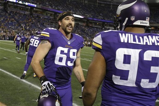 Jared Allen and Kevin Williams have been teammates since 2008.