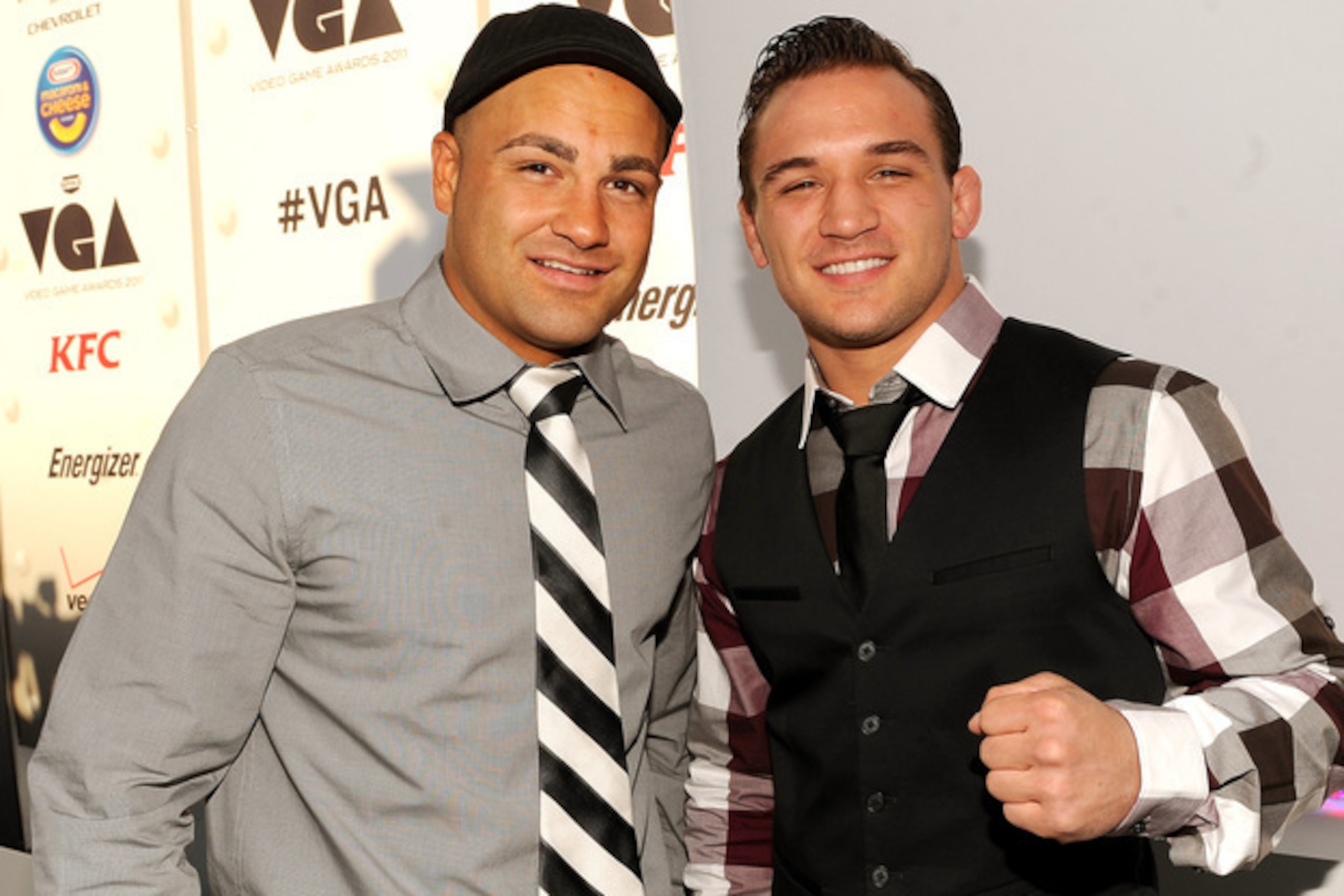 Eddie Alvarez (left) with Michael Chandler Eddie Alvarez (left) with Michael Chandler