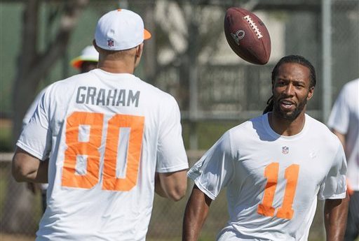 Jimmy Graham with Larry Fitzgerald