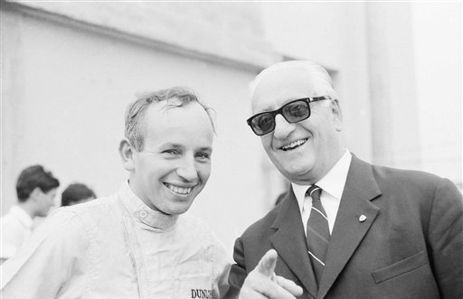 John Surtees and Enzo Ferrari in 1964.
