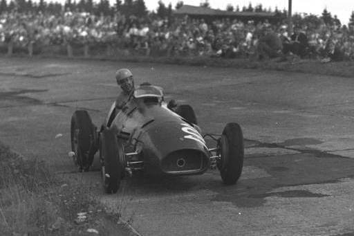 Ascari on his way to victory at the Nurburgring in 1952.
