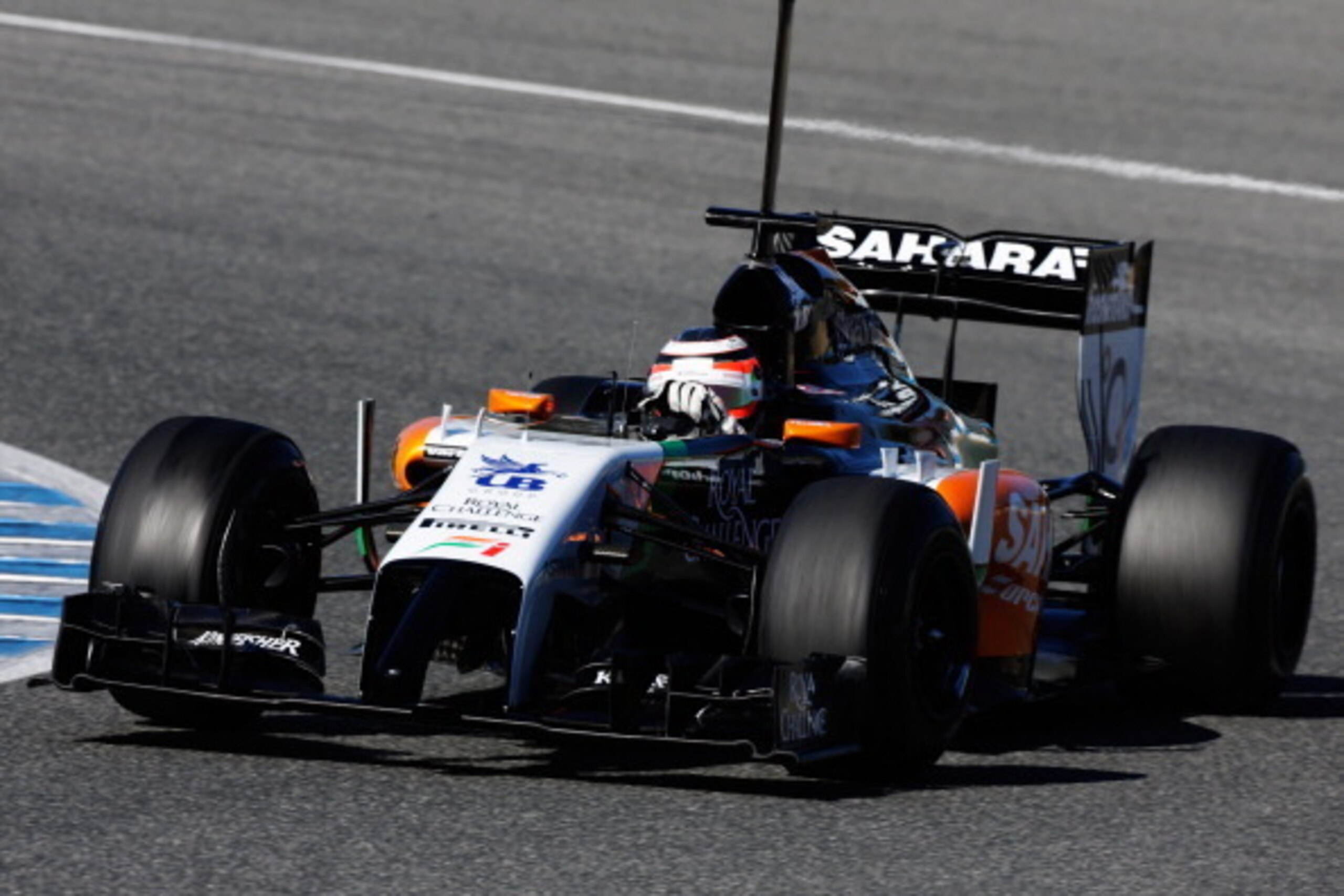 Hulkenberg in action for Force India in Jerez Hulkenberg in action for Force India in Jerez