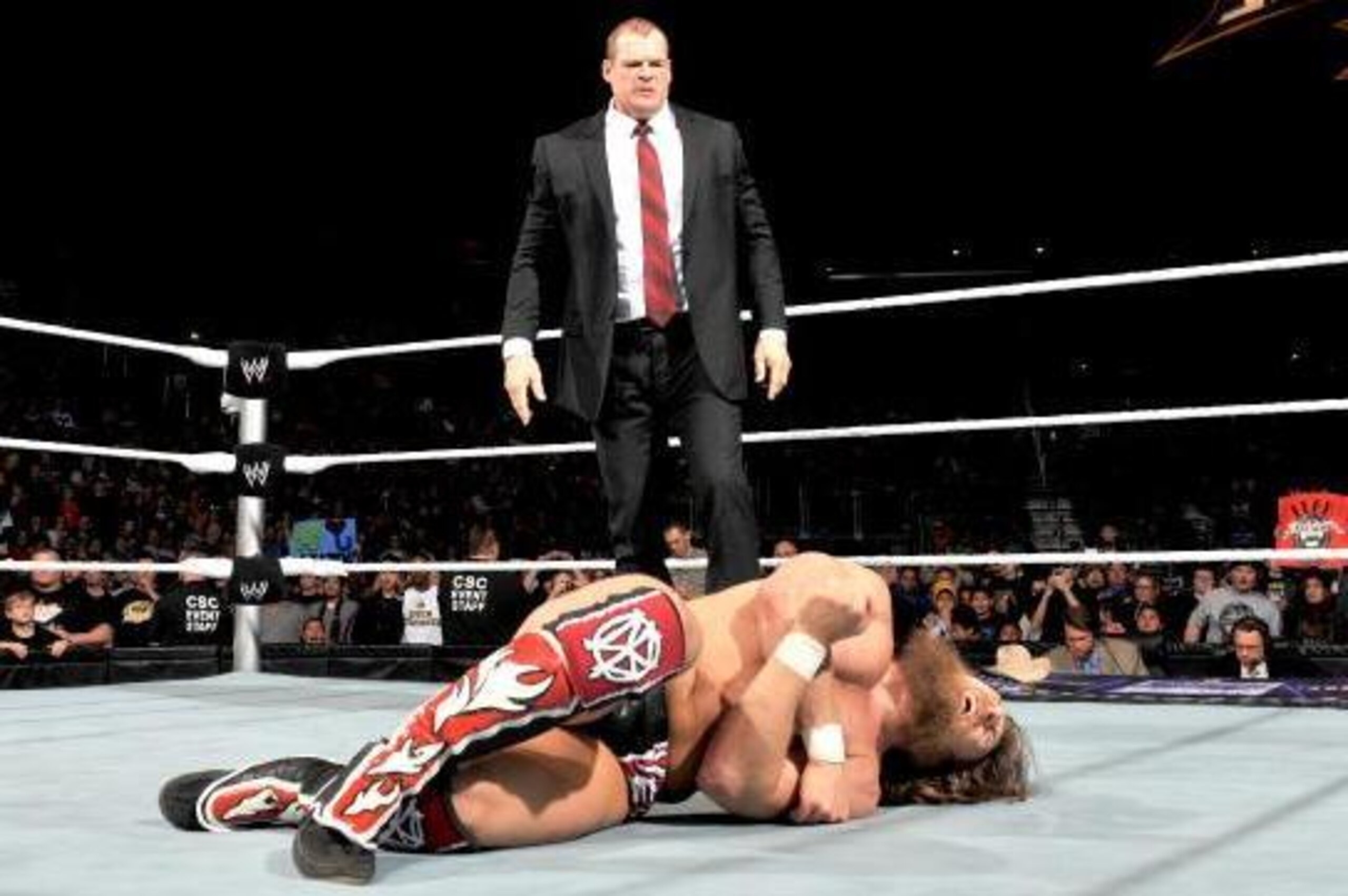 Daniel Bryan is left lying by Kane on SmackDown. Daniel Bryan is left lying by Kane on SmackDown.