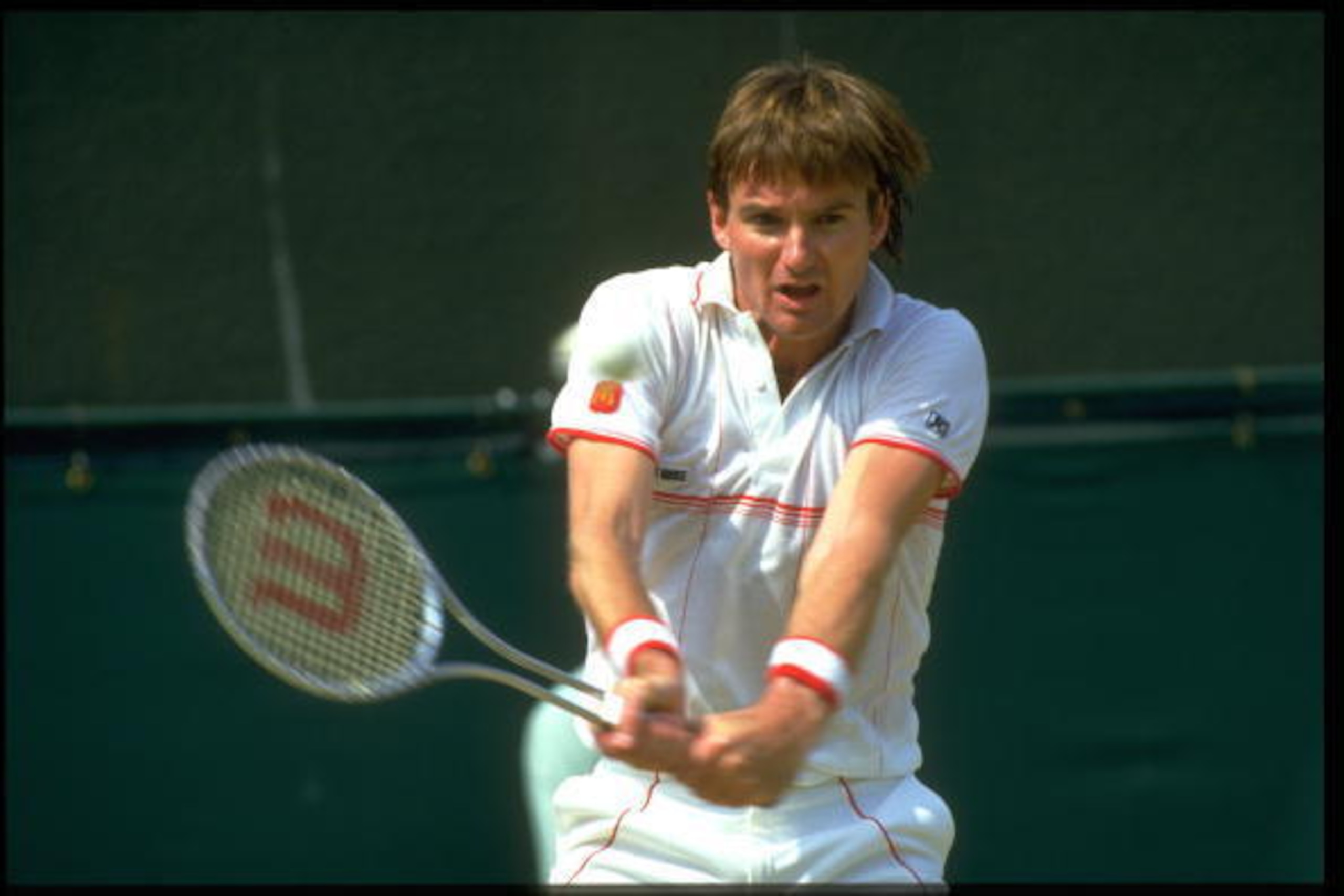 Jimmy Connors and his two-fisted backhand, Wimbledon, 1983.