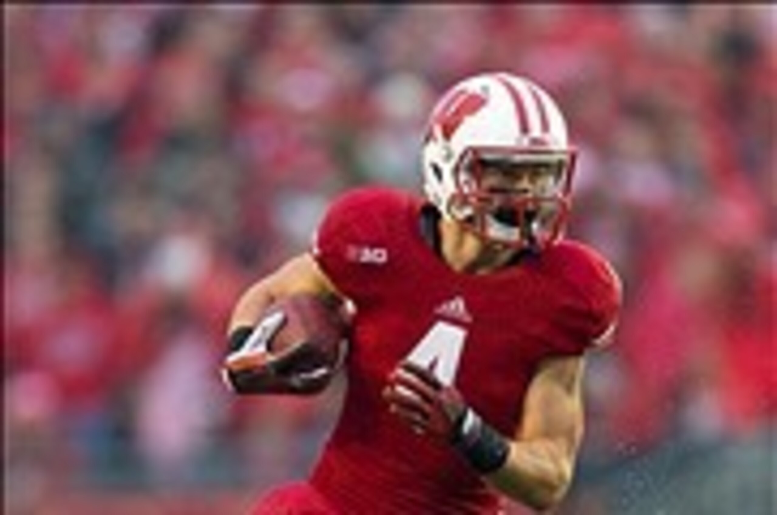 Nov 16, 2013; Madison, WI, USA; Wisconsin Badgers wide receiver Jared Abbrederis (4) during the game against the Indiana Hoosiers at Camp Randall Stadium. Wisconsin won 51-3. Mandatory Credit: Jeff Hanisch-USA TODAY Sports Nov 16, 2013; Madison, WI, USA; Wisconsin Badgers wide receiver Jared Abbrederis (4) during the game against the Indiana Hoosiers at Camp Randall Stadium. Wisconsin won 51-3. Mandatory Credit: Jeff Hanisch-USA TODAY Sports