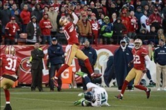 Eric Wright high-pointed the ball for a game-sealing pick against the rival Seahawks.