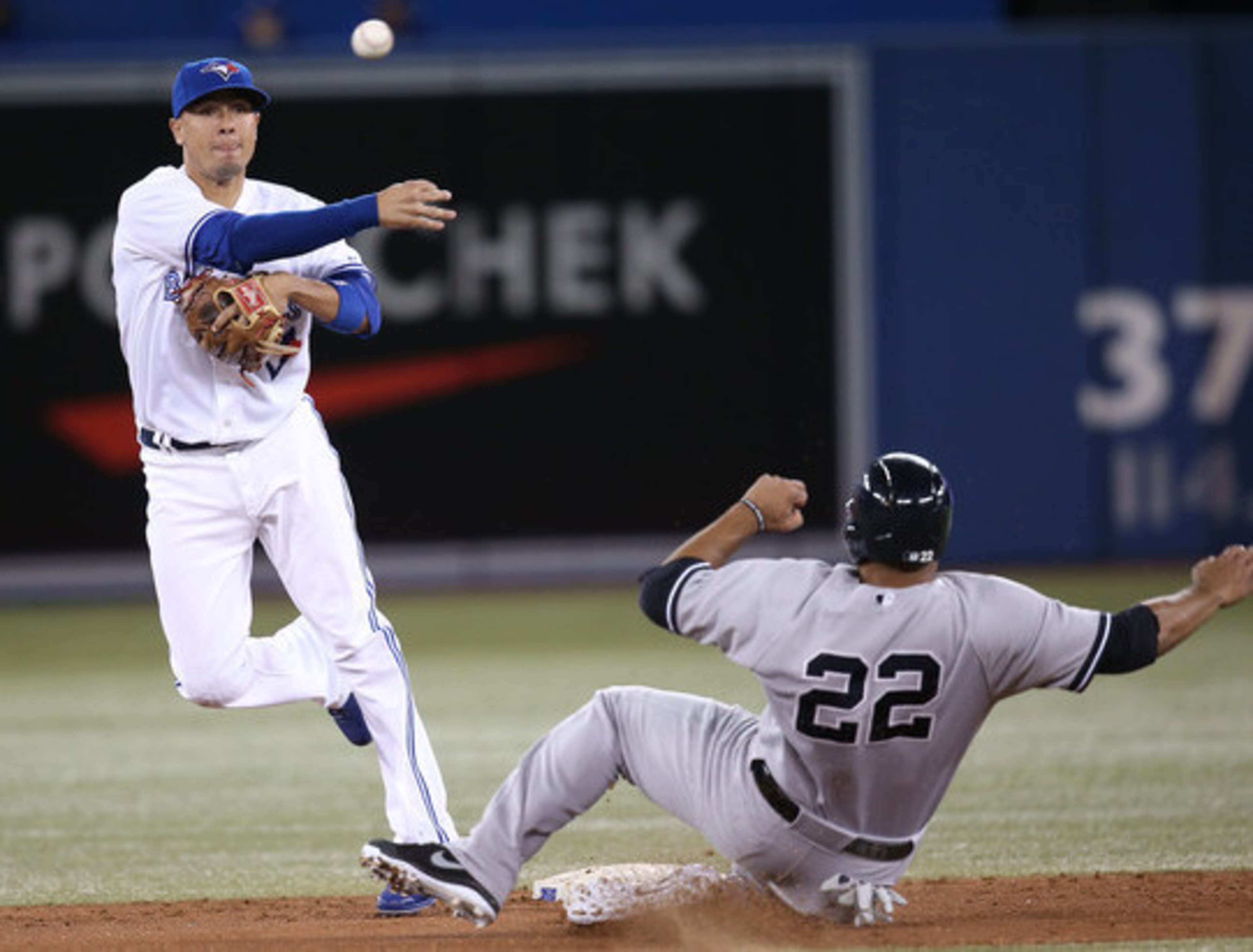 Ryan Goins appears to be the front-runner for the second base starting job. Ryan Goins appears to be the front-runner for the second base starting job.