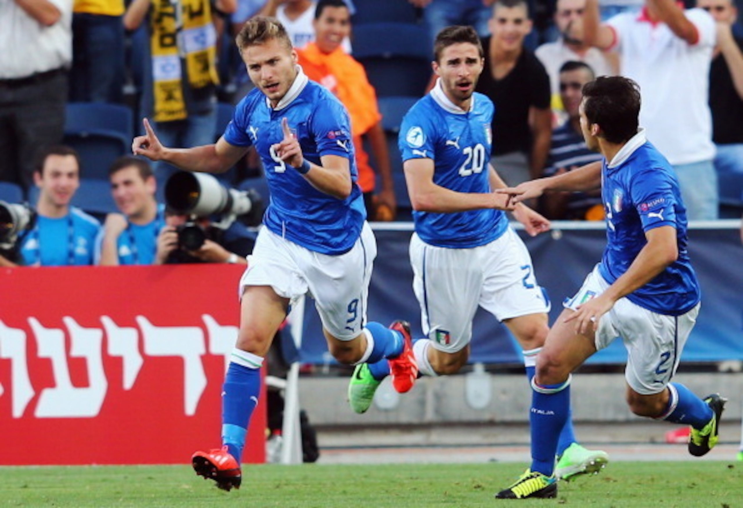 Immobile (No. 9) tied the U21 Euro final in the 10th minute before Spain pulled away. Immobile (No. 9) tied the U21 Euro final in the 10th minute before Spain pulled away.