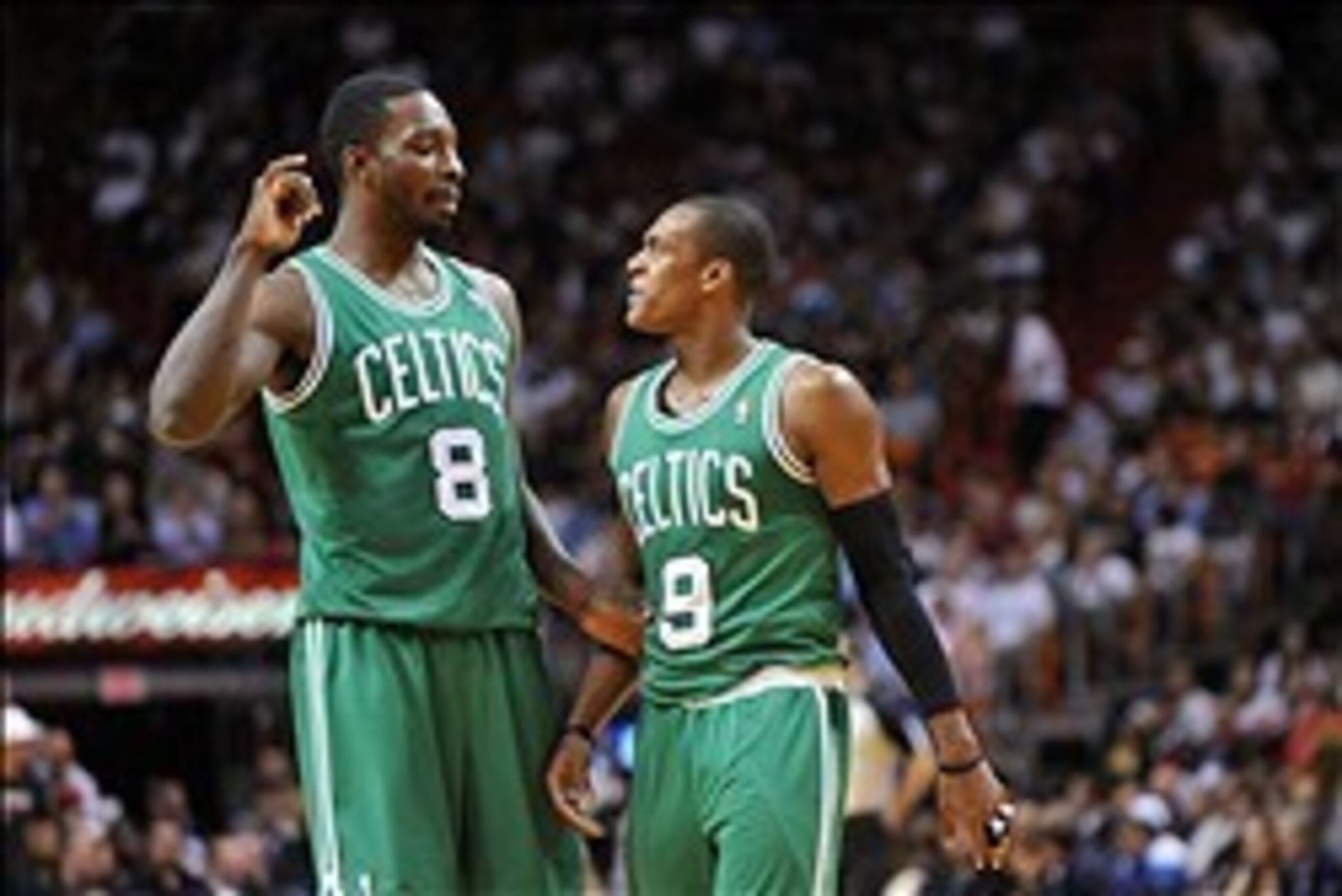 Jeff Green (left) and Rajon Rondo