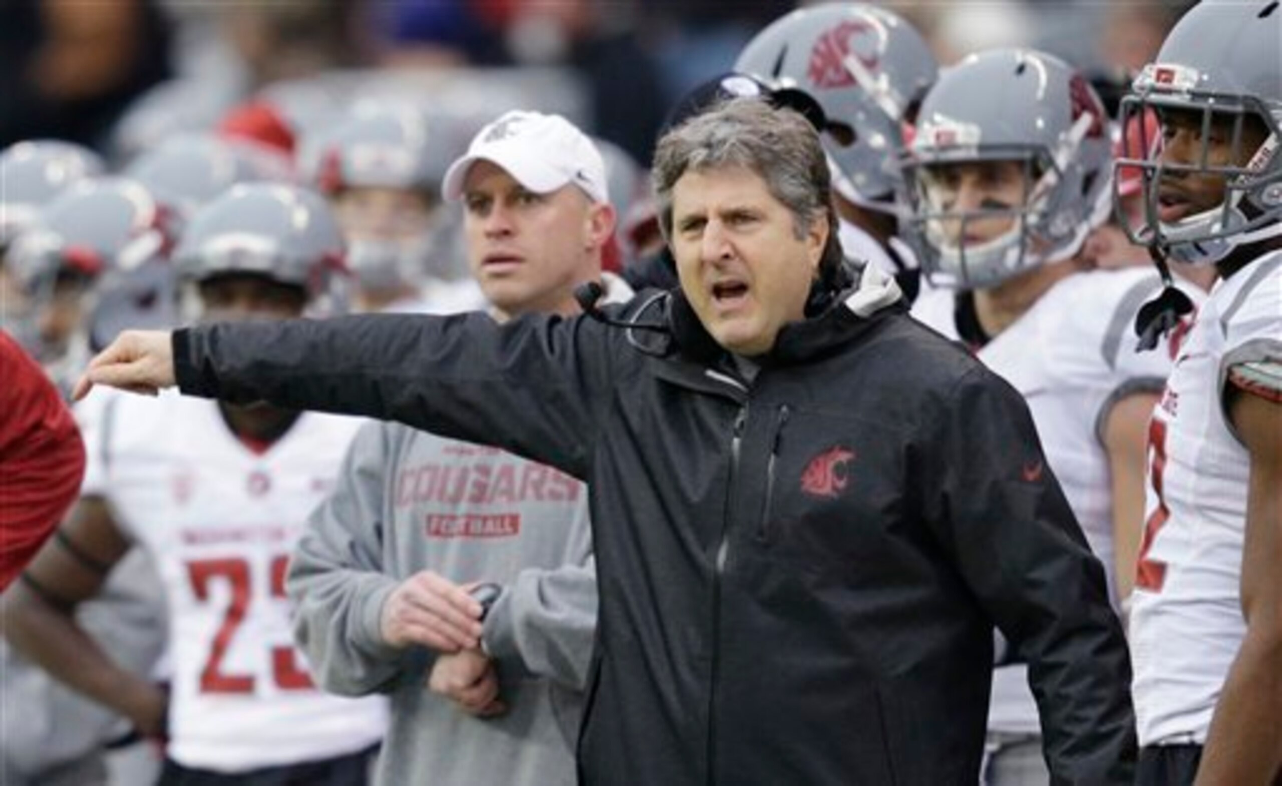 Judging by Leach's face, somebody must have just tried a running play.