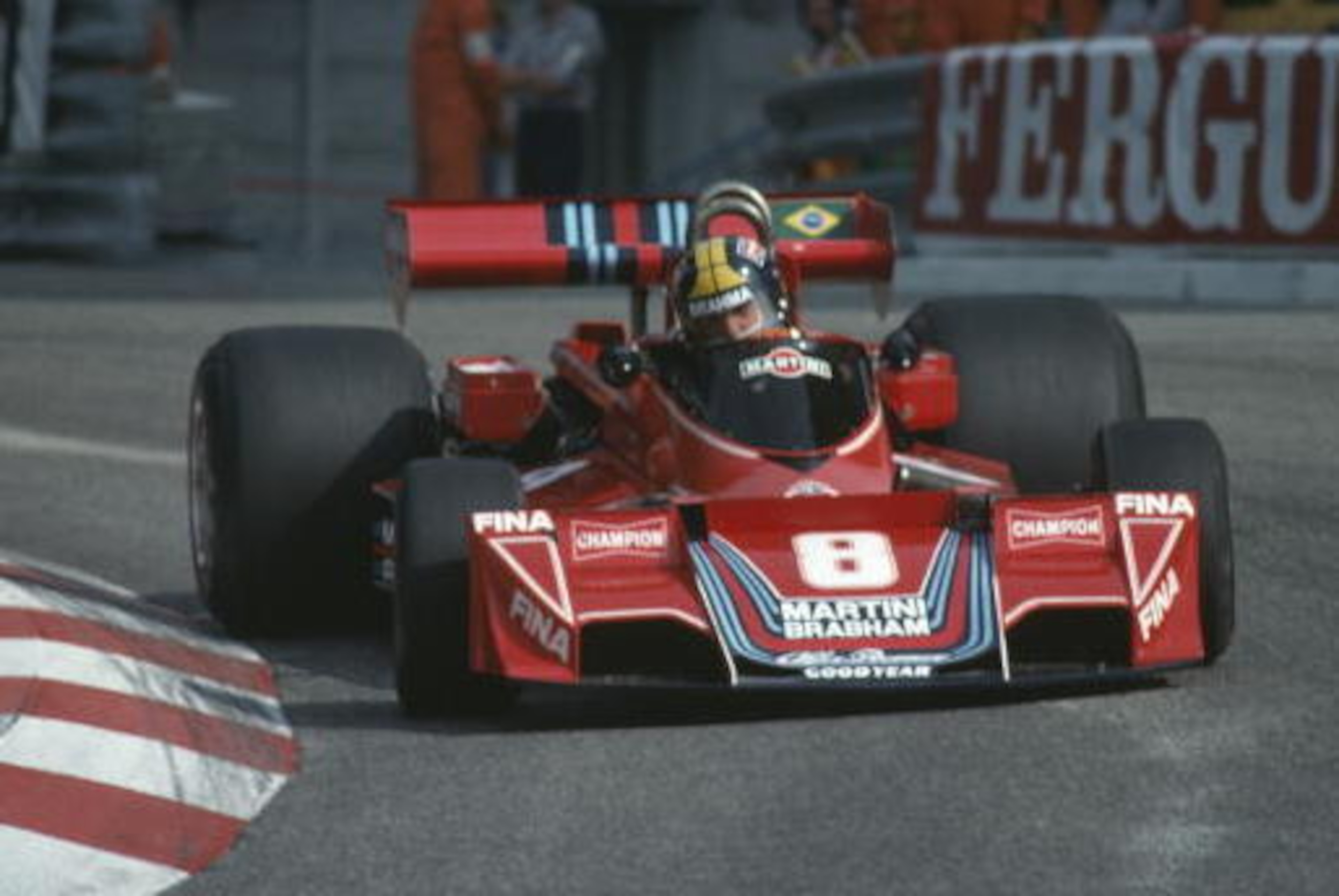 Brabham raced with the iconic Martini livery