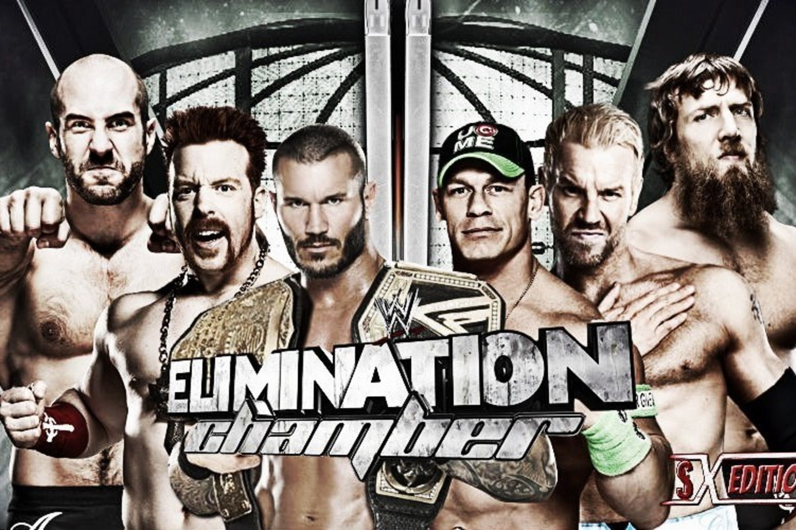 Elimination Chamber 2014 promotional poster.