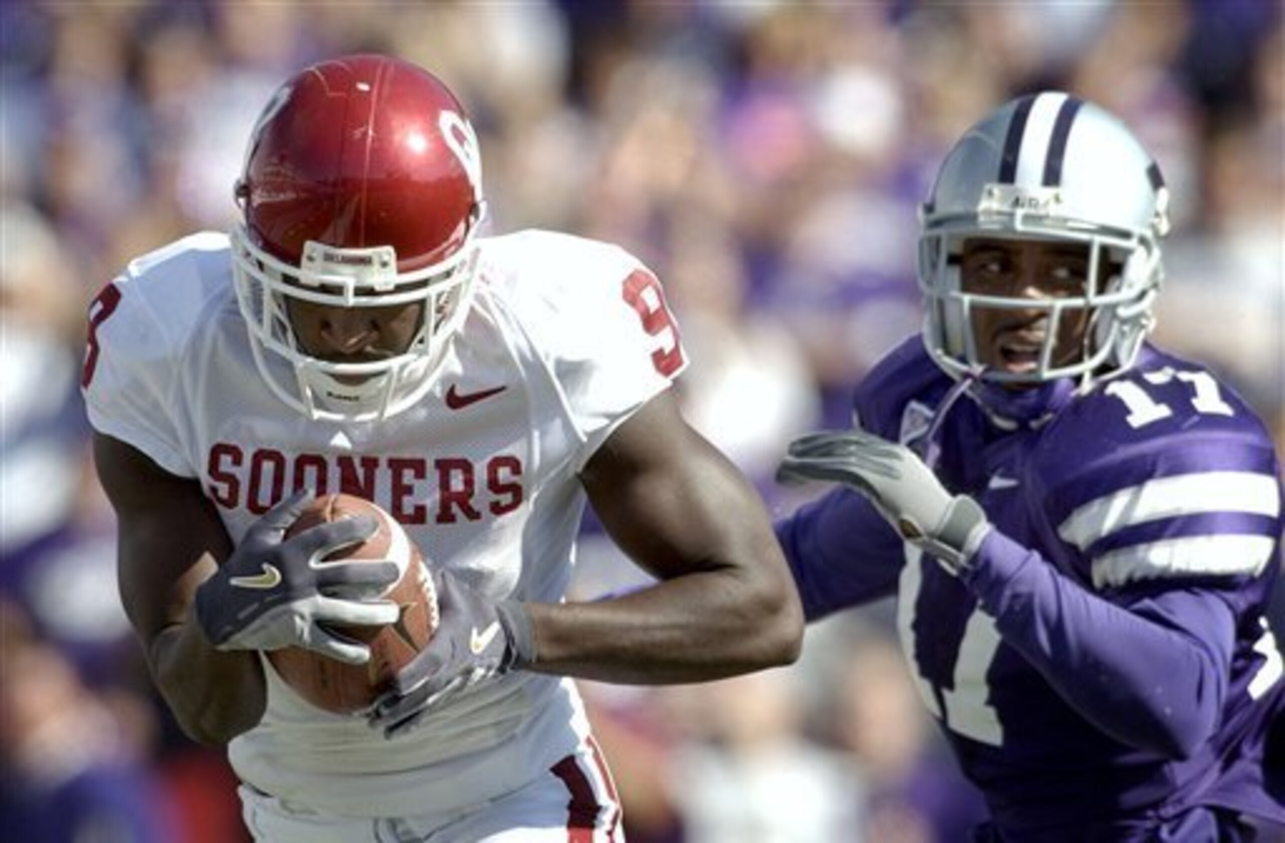 No one made bigger plays for the Sooners than Clayton (left) during his time in Norman.
